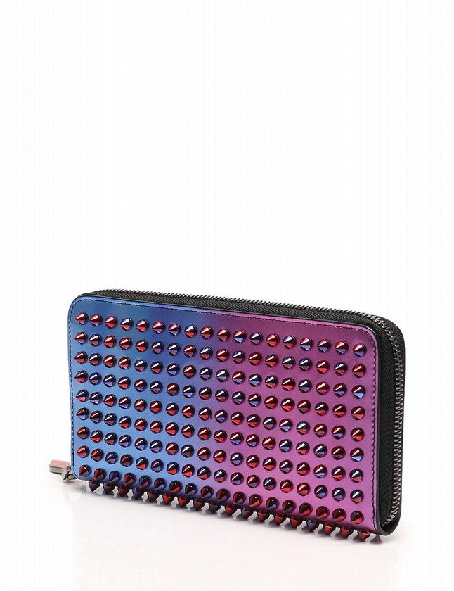 Christian Louboutin 取り混ぜ スタッズ 長財布 水色 