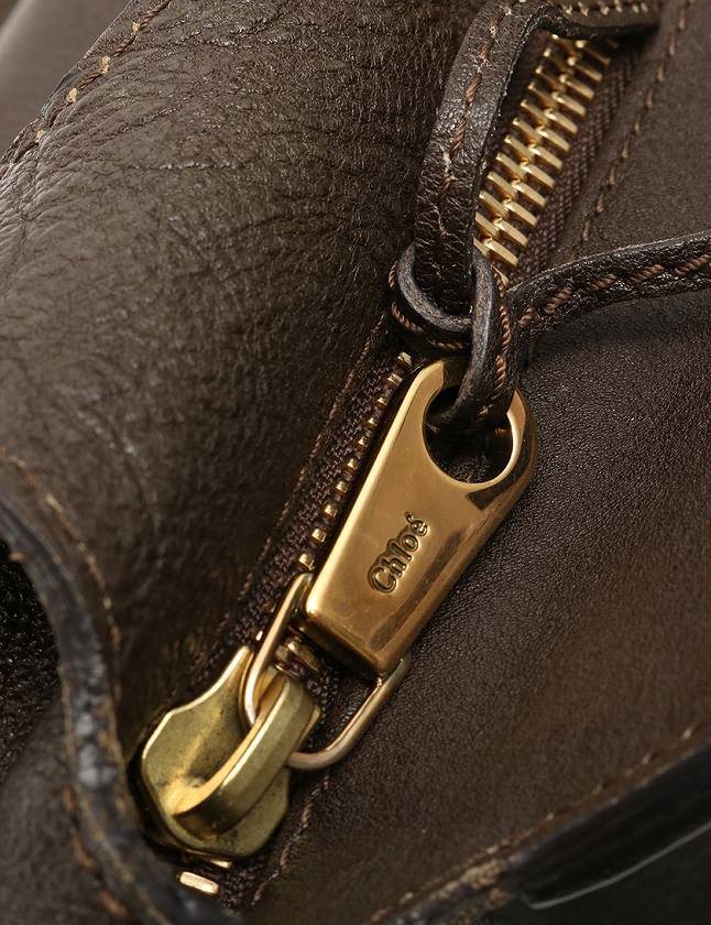 クロエ CHLOE ショルダーバッグ 茶色 ブラウン ゴールド レザー 