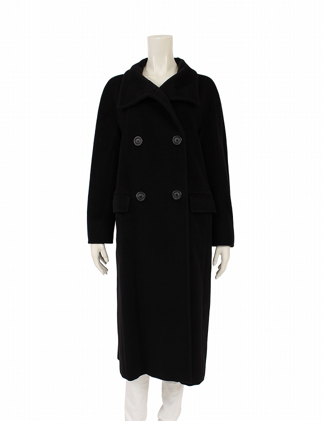 マックスマーラ MAX MARA ロングコート 黒 ブラック S アウター 