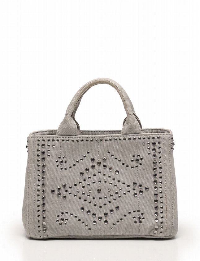PRADAうすめ♪スタッズ付きショルダーバッグ♪グレー PRADA スタッズ付き グレー バッグ