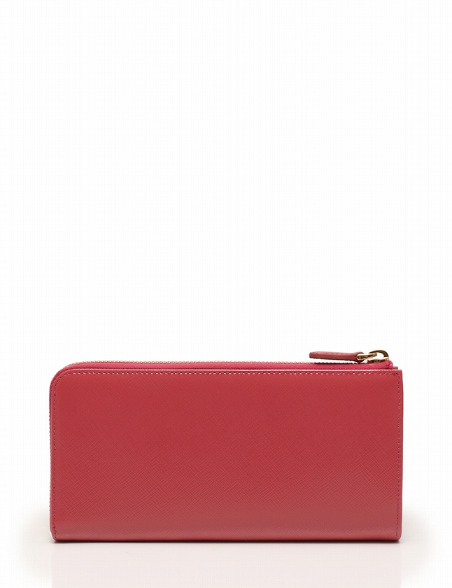 プラダ PRADA 長財布 ピンク ゴールド 小物 サフィアーノ エナメル 