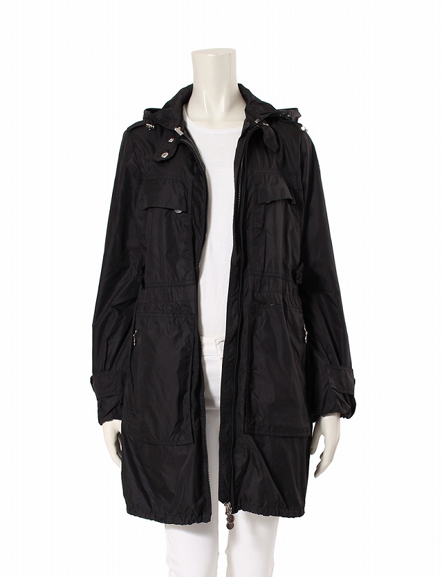 モンクレール MONCLER コート ロングコート 黒 ブラック XS
