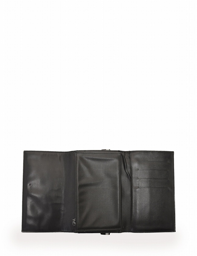 シャネル CHANEL 財布 三つ折り 旧 トラベルライン 黒 グレー 小物 