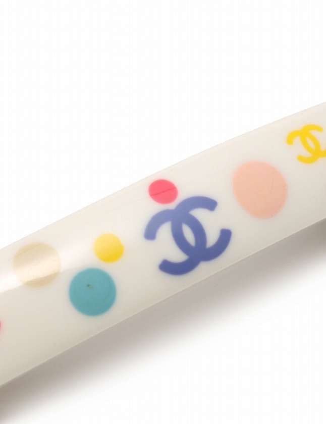 シャネル CHANEL バレッタ ヘアアクセサリー ココマーク 白