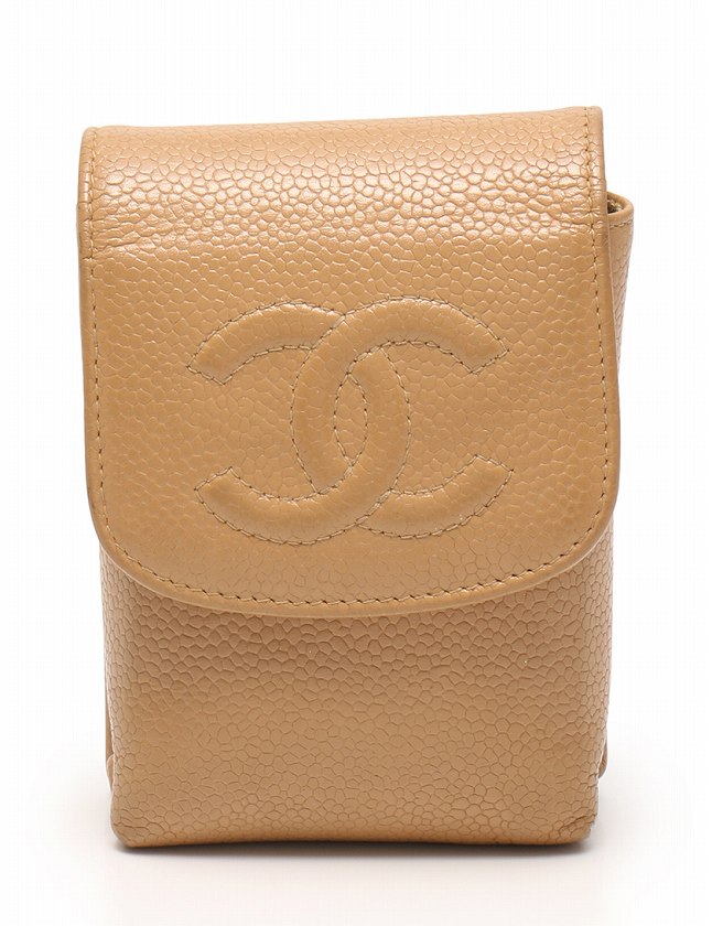 シャネル CHANEL シガレットケース たばこケース ベージュ 小物 無地