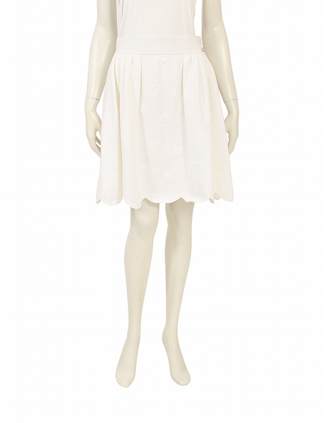 シャネル CHANEL スカート 白 アイボリー M ボトムス フレア ミニ丈 40  