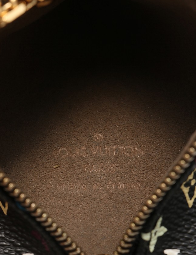 ルイヴィトン LOUIS VUITTON コインケース ベルランゴ モノグラム マルチカラー ノワール 黒 ブラック 小物 レザー M58029 キーリング付き レディース