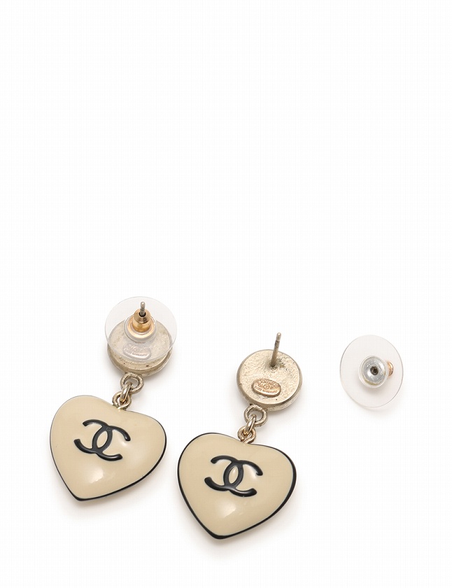 シャネル CHANEL ピアス ココマーク 06 P アイボリー 黒 シルバー  