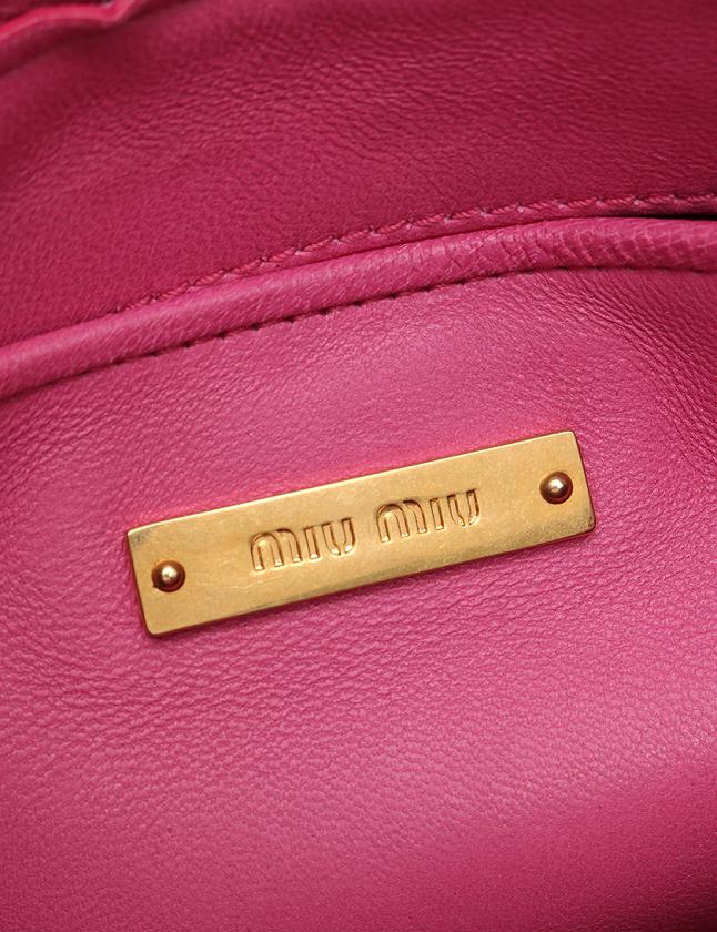 ミュウミュウ miumiu クラッチバッグ マテラッセ ピンク ゴールド 