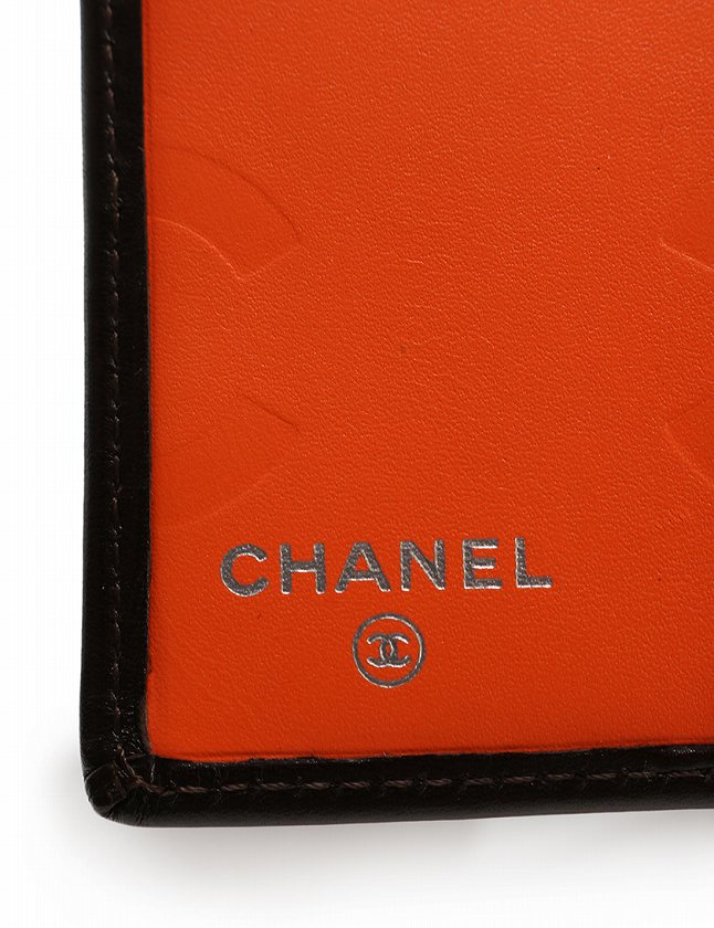 シャネル CHANEL 財布 二つ折り カンボンライン ガマ口 茶色 ベージュ 