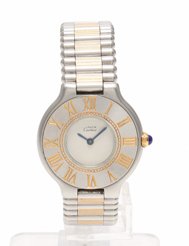 カルティエ Cartier 腕時計 マスト 21 SM シルバー ゴールド クオーツ 