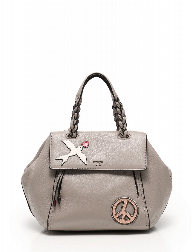 トリーバーチ TORY BURCH ハンドバッグ ショルダーバッグ グレー 白 赤 