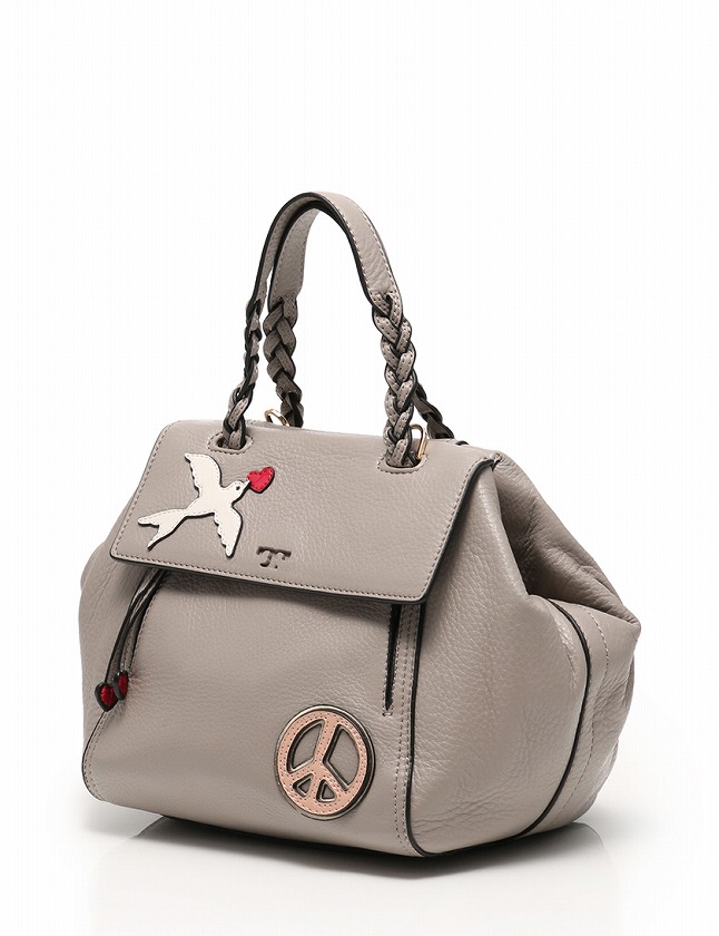 トリーバーチ TORY BURCH ハンドバッグ ショルダーバッグ グレー 白 赤 