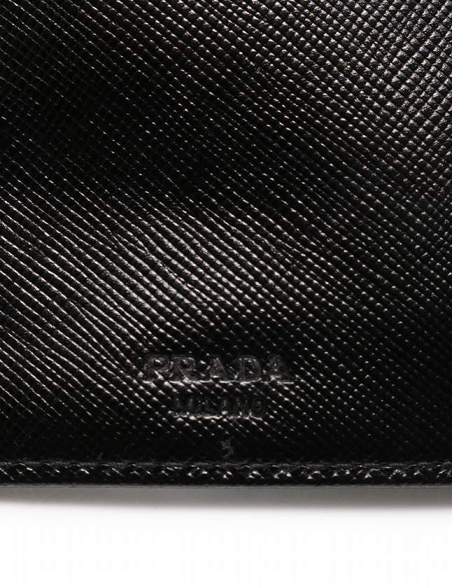 プラダ PRADA 財布 二つ折り 黒 ブラック 小物 ナイロン レザー M668
