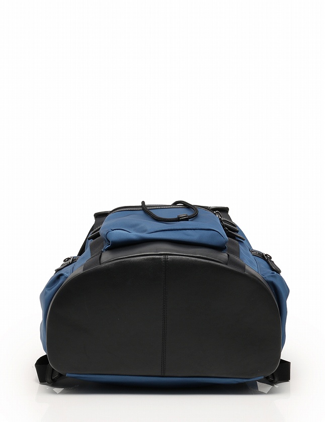 コーチ COACH バックパック リュック 青 ブルー 黒 ナイロン レザー