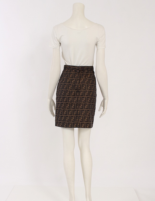 フェンディ FENDI スカート カーキ 茶色 M ボトムス ミニ丈 タイト  