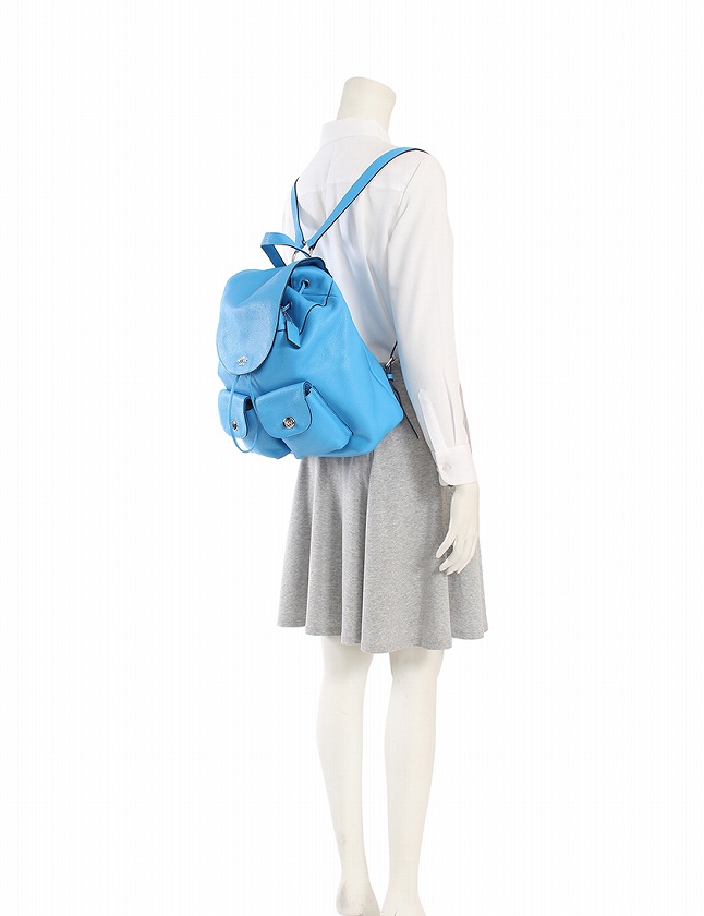 コーチ COACH リュック バックパック 水色 ライトブルー