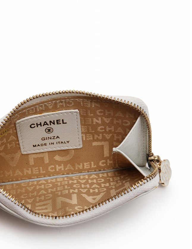 CHANEL シャネル 銀座限定 カメリア キーリング付 カード&コインケース