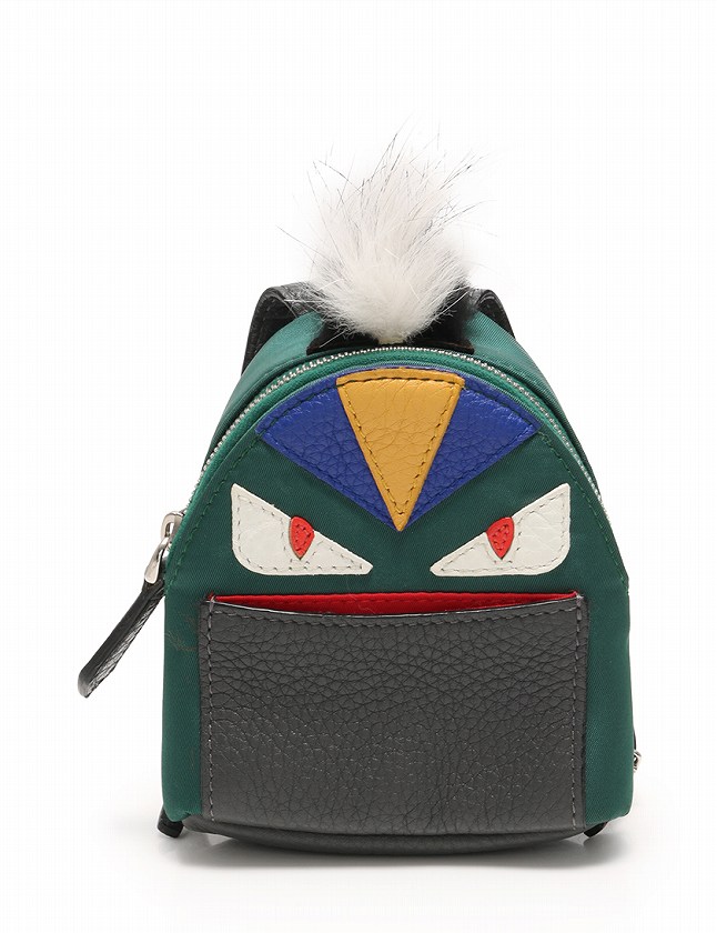 フェンディ FENDI チャーム キーホルダー バッグバグズ モンスター 緑 