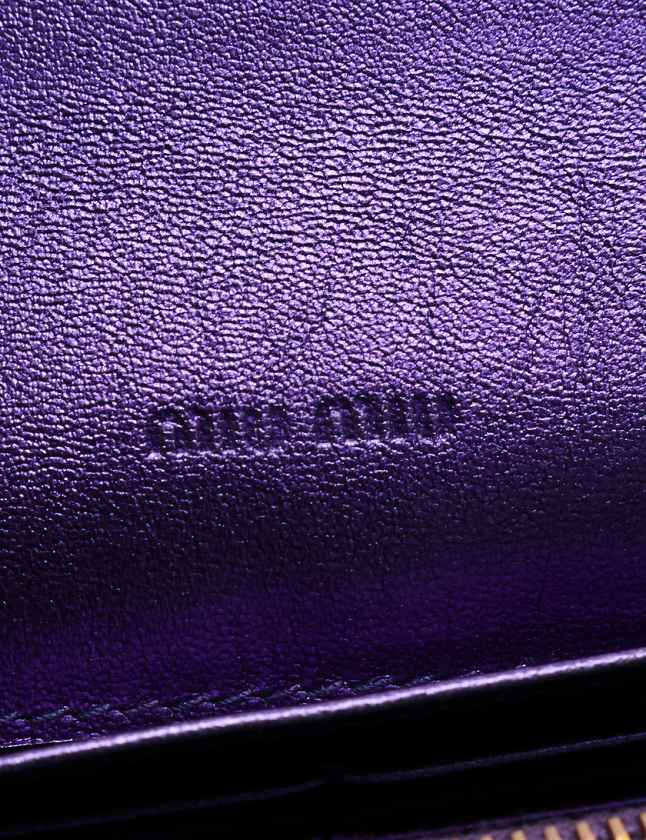 Miumiu バレッタ　紫 ミュウミュウ miumiu 長財布 二つ折り メタリックパープル 紫 ゴールド