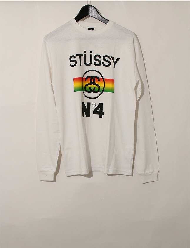 ステューシー STUSSY Tシャツ カットソー ロンT 白 ホワイト マルチ 
