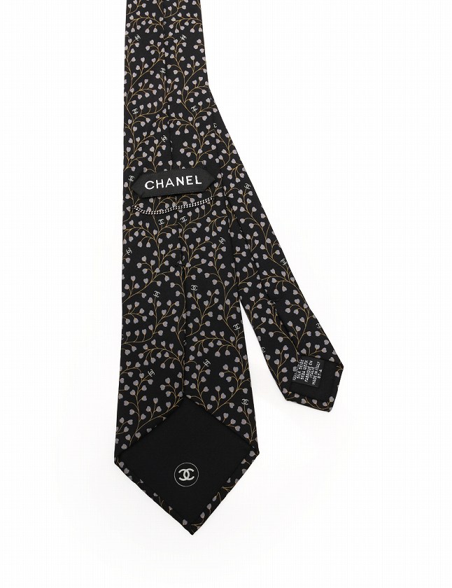 シャネル CHANEL ネクタイ レギュラータイ ココマーク 07 A 黒