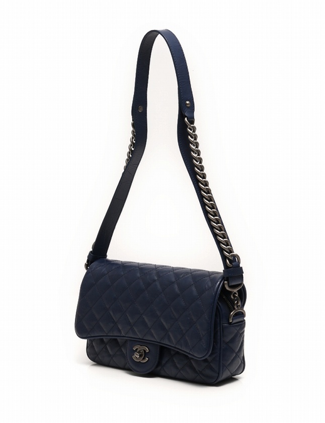 シャネル CHANEL ショルダーバッグ マトラッセ ネイビー 紺 