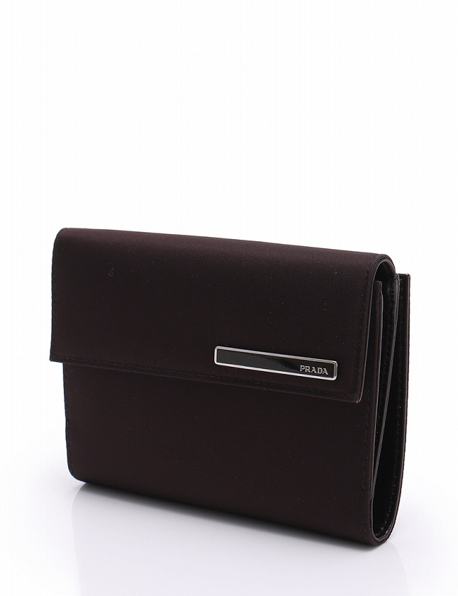 プラダ PRADA Wホック財布 1M0523 - レザー ネイビー 財布 PRADA