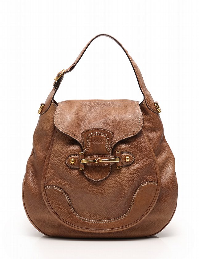 グッチ GUCCI ハンドバッグ ショルダーバッグ 茶色 ブラウン レザー 
