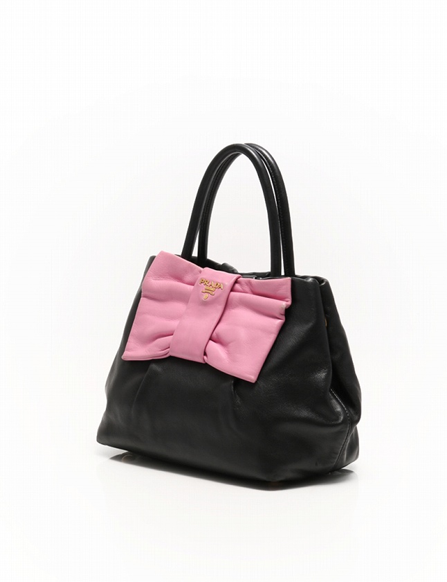 プラダ PRADA ハンドバッグ ショルダーバッグ 黒 ブラック ピンク  