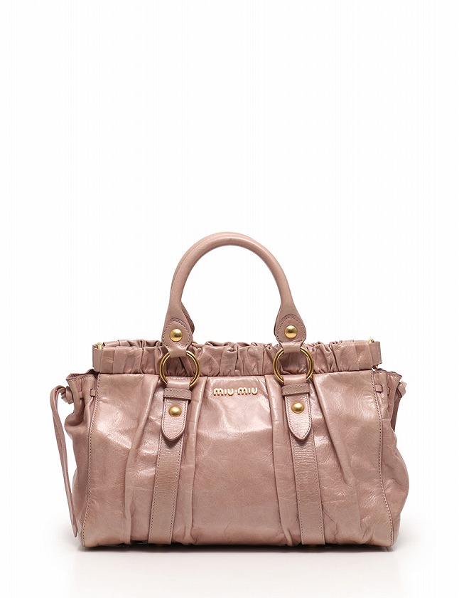 ミュウミュウ Miumiu ハンドバッグ ショルダーバッグ ピンク ゴールド レザー 箱 保存袋付き 2way レディース 114 ベクトルパーク
