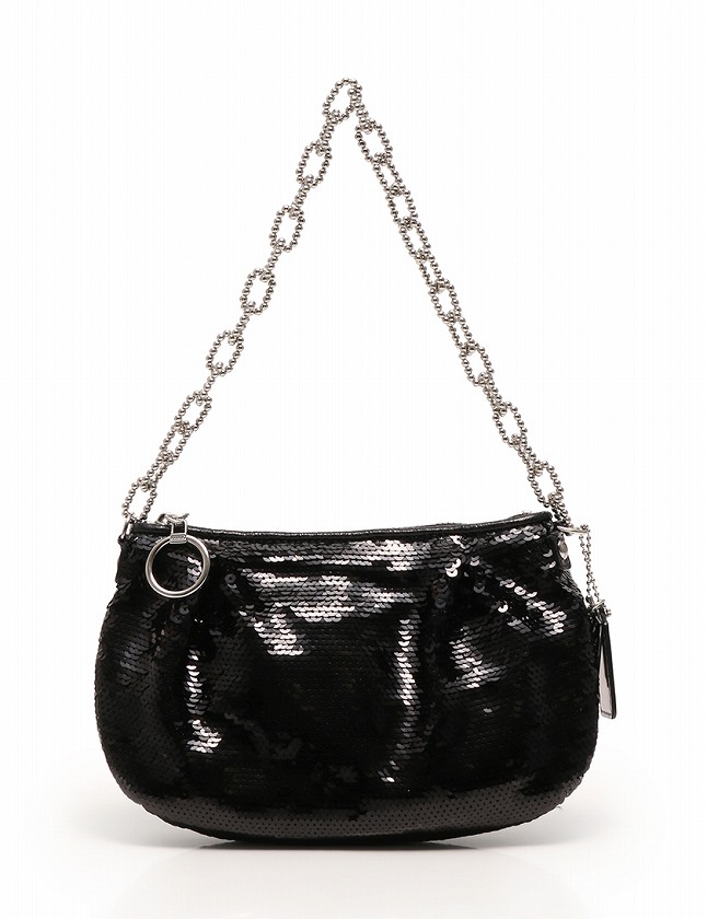 コーチ COACH ハンドバッグ パーティバッグ 黒 ブラック シルバー 
