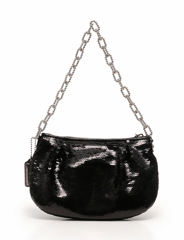 コーチ COACH ハンドバッグ パーティバッグ 黒 ブラック シルバー 