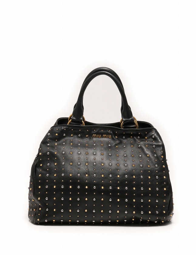 ミュウミュウ miumiu ハンドバッグ ショルダーバッグ 黒 ブラック 