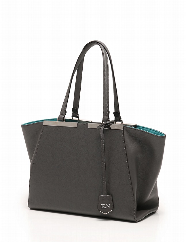フェンディ FENDI トートバッグ ハンドバッグ トロワジュール グレー 
