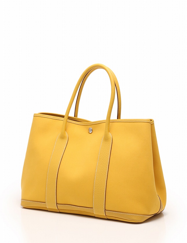 エルメス HERMES トートバッグ ガーデンパーティ PM □M刻印 黄色 