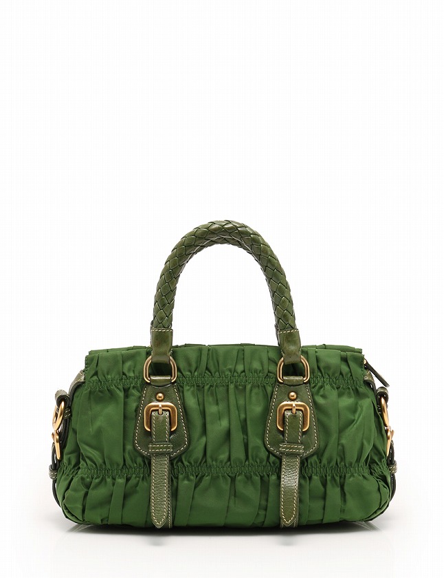 プラダ PRADA ハンドバッグ ショルダーバッグ 緑 グリーン ゴールド 