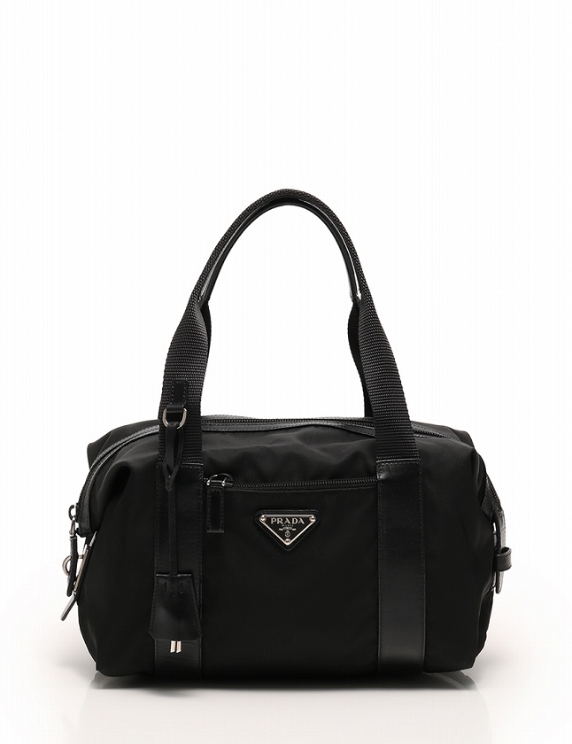 プラダ PRADA ハンドバッグ ミニボストンバッグ 黒 ブラック ナイロン  