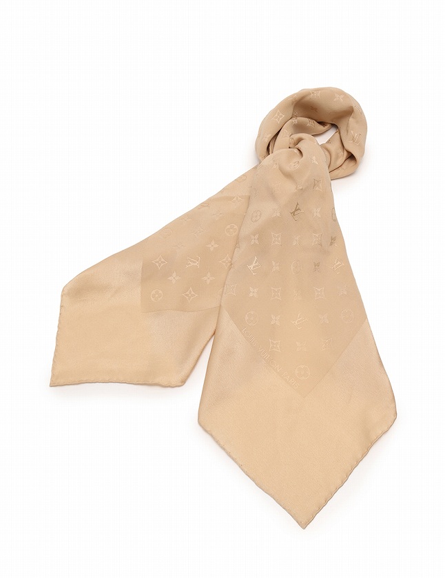 ルイヴィトン LOUIS VUITTON スカーフ スクエア ベージュ 小物  