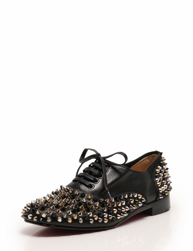クリスチャンルブタン Christian louboutin レースアップシューズ 黒 