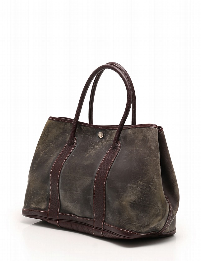 エルメス HERMES トートバッグ ガーデンパーティ PM こげ茶  