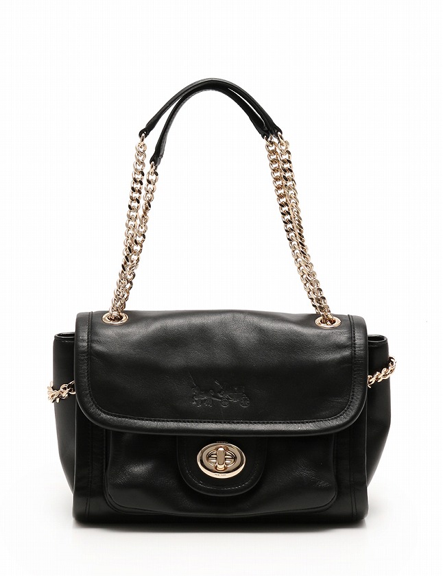 COACH ブラック ショルダーバッグ 保存袋付き COACH ブラックレザー