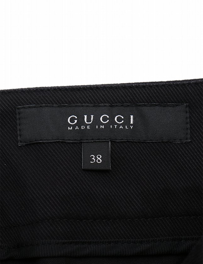 グッチ GUCCI スキニーパンツ 黒 ブラック ゴールド S ボトムス 無地