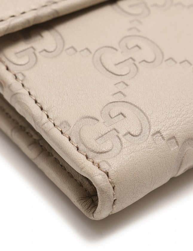 グッチ GUCCI 財布 二つ折り グッチシマ ラブリーハート Wホック 白