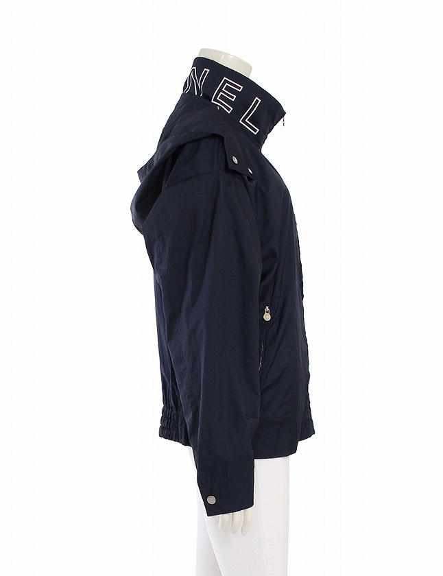 シャネル CHANEL ブルゾン ジャケット ジップアップ ネイビー 紺 XS 