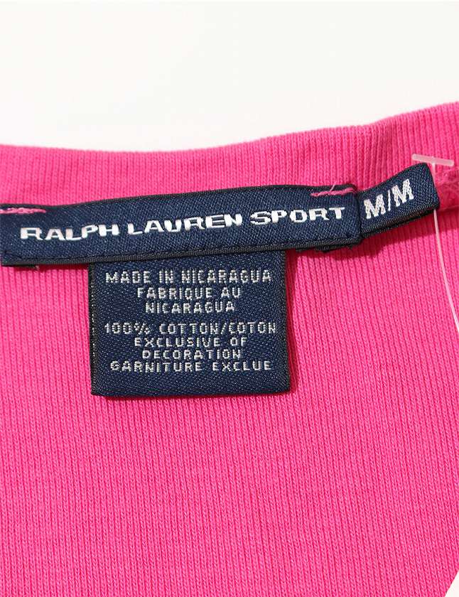 ラルフローレン Tシャツ 7分袖 コットン100% トップス 日本製 レディース Mサイズ ピンク RALPH LAUREN Ralph Lauren - ラルフローレン Tシャツ 7分袖 コットン100