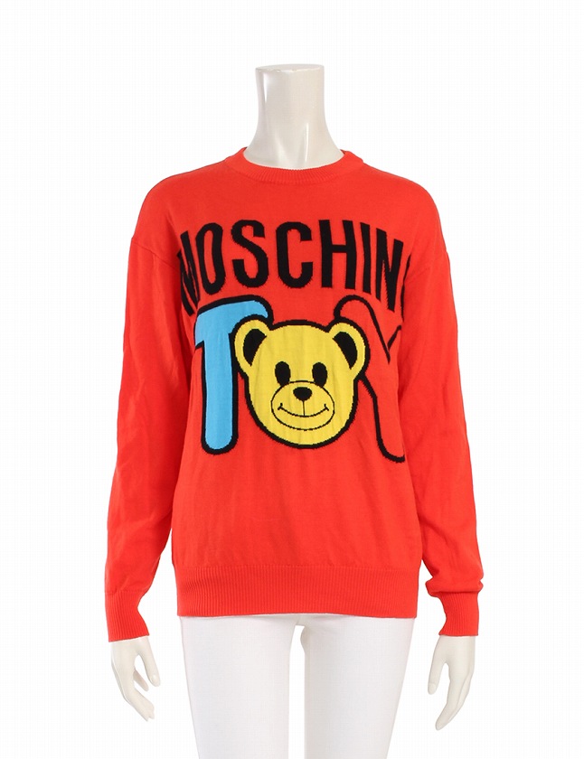 モスキーノ MOSCHINO ニット セーター オレンジ 黒 青 黄色 XS 