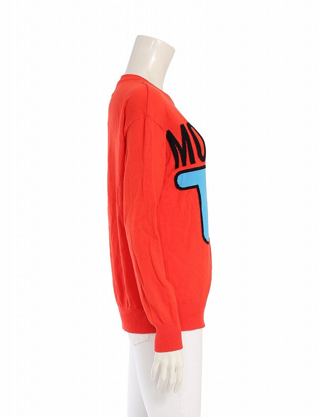 モスキーノ MOSCHINO ニット セーター オレンジ 黒 青 黄色 XS 