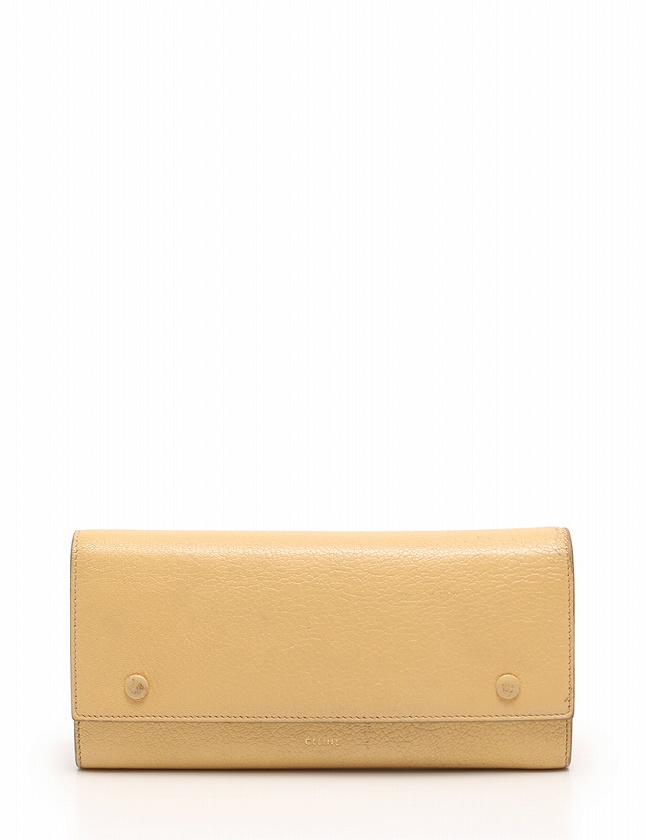 CÉLINE ブラック イエロー 長財布 ラージフラップマルチ