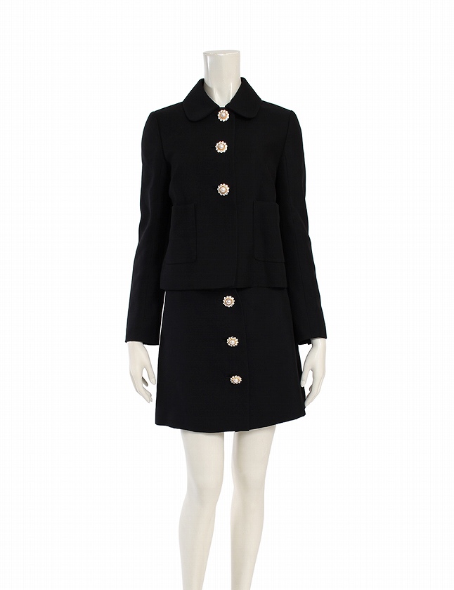 ミュウミュウ miumiu セットアップ スーツ ジャケット スカート 黒  